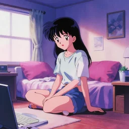 90s anime lofi bedroom