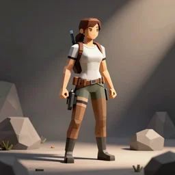 lara croft, low poly