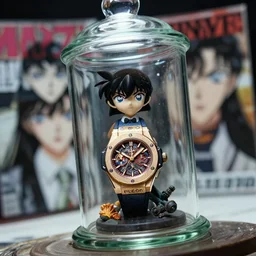 cinestill 5 0 d, 8 k, j. j abrams flare ; esoteric studio photo hublot timepiece in ana meets ran ( 1 9 9 0 ) film still underwater scene in frontiers in glass plastic photography fashion magazine june seinen manga portrait edition, hyperrealistic real - life seinen manga shaped occult figurine in victorian glass jar, releve pose, perfect eyes, tilt shift wide shot zaha hadid background