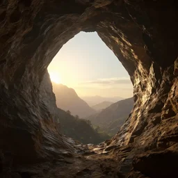 looking out of a mouth of a cave to a brand new day, dramatic lighting, cinematic, establishing shot, extremely high detail, foto realistic, cinematic lighting, post processed, concept art, high details, cinematic, 8k resolution, beautiful detailed, photorealistic, digital painting, artstation, concept art, smooth, sharp focus, artstation trending, octane render, unreal engine