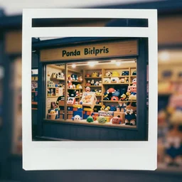 liminal polaroid of a toy shop at night, art by tim hildebrandt, deep depth of field. highly detailed, hyper realism, hd, 4 k