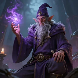 ! dream fantasy portrait of a procrastinating, brave mage channeler, gnomish male, wizard robes, in the style of ryan jia, highly detailed. 8 k