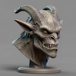 ogre chiropteran hybrid head, grimdark, detailed sculpt, zbrush, unreal engine 4, no background
