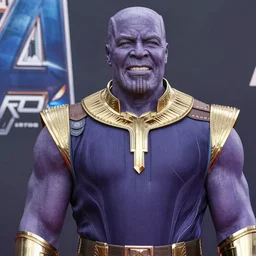 Jonathan Banks as Thanos, HD promotional screenshot from new Avengers film, 8k ultra realistic, Marvel animation