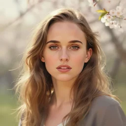natali portman, portrait, illustration, rim light, top light, perfectly shaded, spring time, slight overcast lighting, soft painting, art by boris vallejo