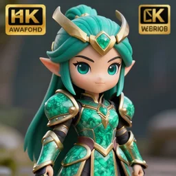 cute warrior queen with malachite armour, highly detailed, 4k, HDR, smooth, sharp focus, hyper realistic, high resolution, award-winning photo