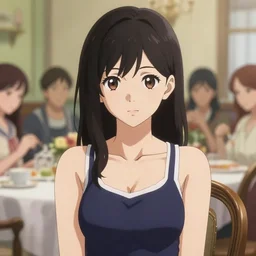 cute girl wearing tank suit in a tea party. | very very anime!!!, fine - face, audrey plaza, realistic shaded perfect face, fine details. anime. realistic shaded lighting poster by ilya kuvshinov katsuhiro otomo ghost, magali villeneuve, artgerm, jeremy lipkin and michael garmash and rob rey