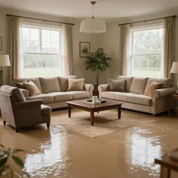 a flodded living room