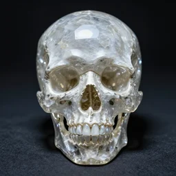 crystal skull warrior, mysterious photo realism, style of javier manzano, flash photo