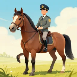 a horse detective, digital art