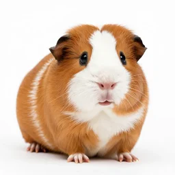 portrait of a cute guinea pig against a bright background