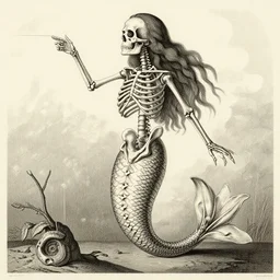 Mermaid skeleton by  Ernst Haeckel