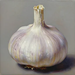 a beautiful painting garlic, by andy warhol realistic oil painting