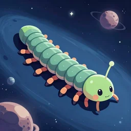 a space centipede that travels the universe autonomously, digital art, trending on artstation