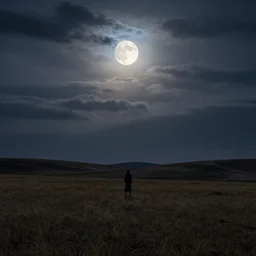 the cloudy moonlit sky, landscape art by donato giancola and greg rutkowski, digital art, trending on artstation, symmetry!!, volumetric lighting, moody lighting, hdr