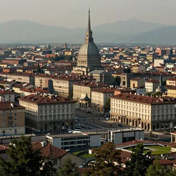 city of turin in the style of blade runner, cyberpunk, high detail, sharp focus, matte painting, artstation