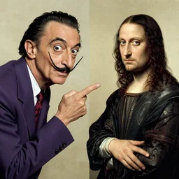 duel between Salvador Dali and Leonardo Davinci