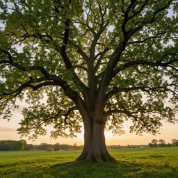 a beautiful, stunning landscape with giant oak and alder trees in spring during sunset by craig mullins