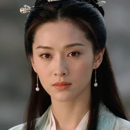 movie still of emily blunt in crouching tiger hidden dragon, close up