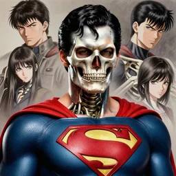 Christopher reeve!!! metal skeleton exposed skull superman costume, realistic shaded perfect face, fine details. not anime. Realistic shaded lighting poster by Ilya Kuvshinov katsuhiro, magali villeneuve, artgerm, Jeremy Lipkin and Michael Garmash, Rob Rey and Kentarõ Miura style, trending on art station