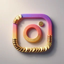 instagram icon made of coins