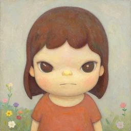 pleasing palette, textured, detailed, flawless, perfect, mural - sized chibi character design key visual portrait by yoshitomo nara ( 2 0 1 2 ), close - up, idyllic textured particulate atmospheric adorable flowery matte painting detailed pastel from fantasia ( 1 9 4 1 )