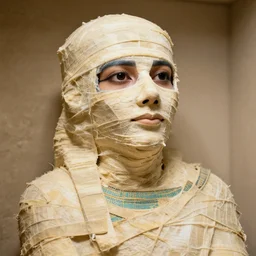egyptian mummy with young, living flesh
