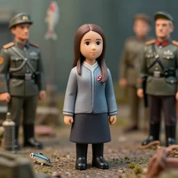 closeup of a tin toy greta thunberg as a soviet general, nicoletta ceccoli, mark ryden, lostfish, max fleischer, depth of field, detailed and intricate environment, 8 k resolution, hyperrealistic, octane render