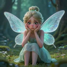 the tooth fairy with a look of despair, horror, 4k,