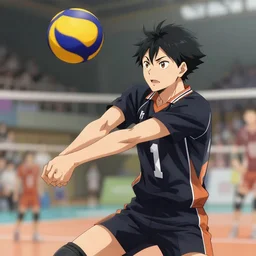 An anime character playing volleyball, Artstation, 4K art