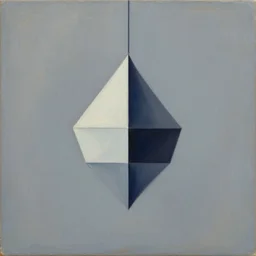 surrealist geometric pendulum art, oil paint on canvas