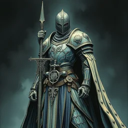 beautiful hyperdetailed illustration of stoic knight from dark souls by moebius and death burger