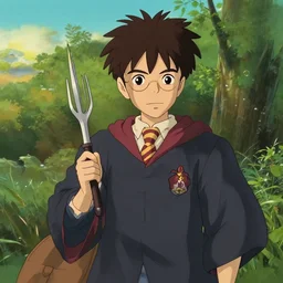 harry potter in the style of studio ghibli