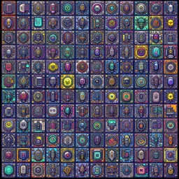 highly detailed cyberpunk tileset, 2 d asset, pixel art, overdetailed, tiles 1 6 x 1 6, vibrant color