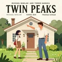 Twin Peaks poster artwork by Michael Whelan and Tomer Hanuka, Karol Bak, Rendering of Tom Cruise getting his revenge, from scene from Twin Peaks, clean, simple illustration, nostalgic, domestic, full of details, by Makoto Shinkai and thomas kinkade, Matte painting, trending on artstation and unreal engine