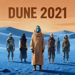 dune 2021 by Denis Villeneuve but the Fremen are redesigned to be imaginative creative inhuman aliens. blue desert sand in alien world. art by moebius, Jean Giraud, cel-shaded, cinematic, widescreen, 4k