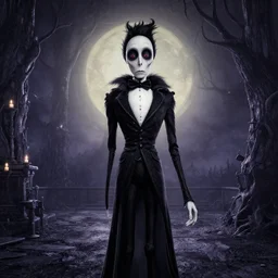man in the style of Tim Burton,