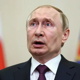 vladimir putin, freaked out, gasped for air with open mouth, scared, looking directly to sky, by donato giancola and greg rutkowski and wayne barlow and zdzisław beksinski, realistic face, digital art