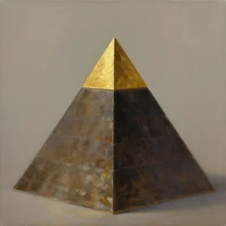 Trending on artstation, beautiful pyramid with golden tip, detailed matte painting, oil on canvas