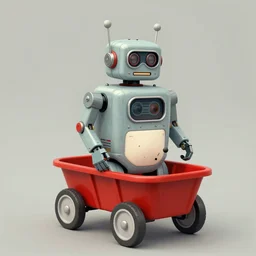 ( ( ( ( ( 1 9 5 0 s retro future android robot fat robot mouse red wagon. muted colors., ) ) ) ) ) by jean - baptiste monge,!!!!!!!!!!!!!!!!!!!!!!!!!