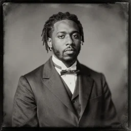 Daguerreotype of an mumble rapper, classical portrait