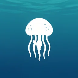 minimalist logo icon for a brain jellyfish, retro psychology, victo ngai, kilian eng, lois van baarle, under water, behance, beeple