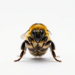 bumblebee, photorealistic wildlife photography, full body, isolated on a pure white background, centered, entire subject in frame, sharp focus, soft studio lighting