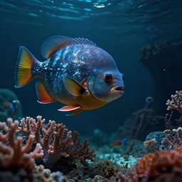 a piranha watching a coral, horror photo, spooky, horror art, fantasy art, super detailed, light reflections, trending on artstation, hdr