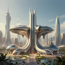 architecture by b. v. doshi, futuristic extraterrestial dieselpunk fantasy universe vice city atlantis, archdaily, wallpaper, highly detailed, trending on artstation.