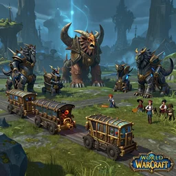 mount epic assault wagons screenshot world of warcraft mounts worldboss borberland comics by jesper ejsing art and by feng zhu, by rhads, makoto shinkai and lois van baarle, ilya kuvshinov, rossdraws global light 3 d rtx hdr