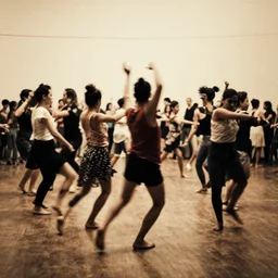 people dancing, negative photo