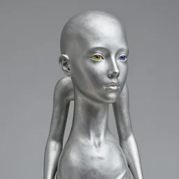 bald silver woman statue, heterochromia, john howe, greg rutkowski