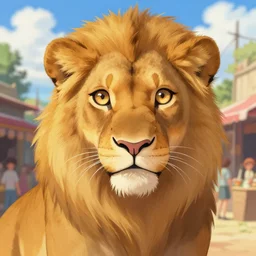 furry art, character portrait of the lioness princess with gorgeous detailed eyes in the marketplace in the sky, behance hd artstation by jesper ejsing, by rhads, makoto shinkai and lois van baarle, ilya kuvshinov, rossdraws pastel vibrant