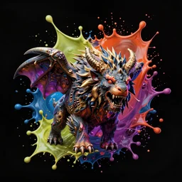groot splash art graphic design color splash high contrasting art, fantasy, highly detailed, art by greg rutkowski